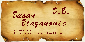 Dušan Blažanović vizit kartica